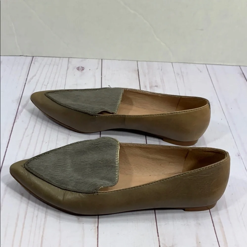 Madewell leather and calf hair pointed flats